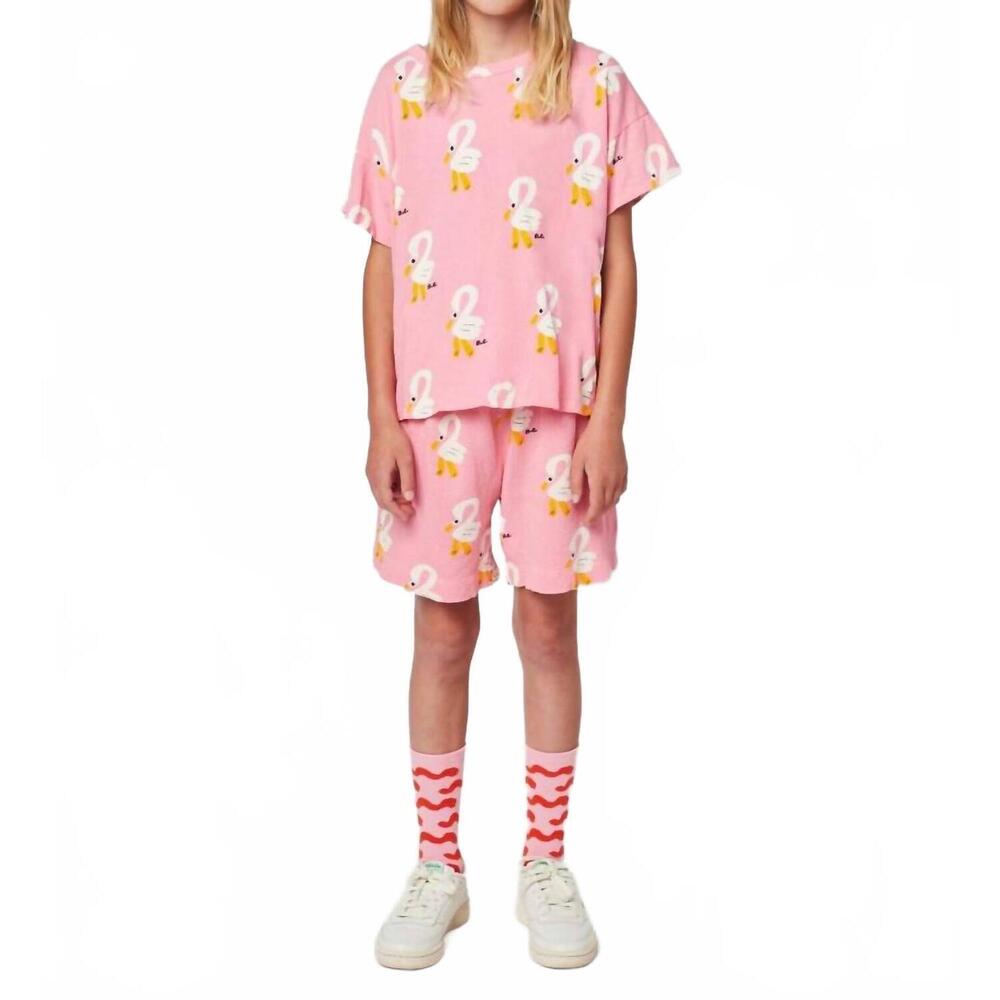 NEW BOBO CHOSES girl's pelican all bermuda shorts in pink